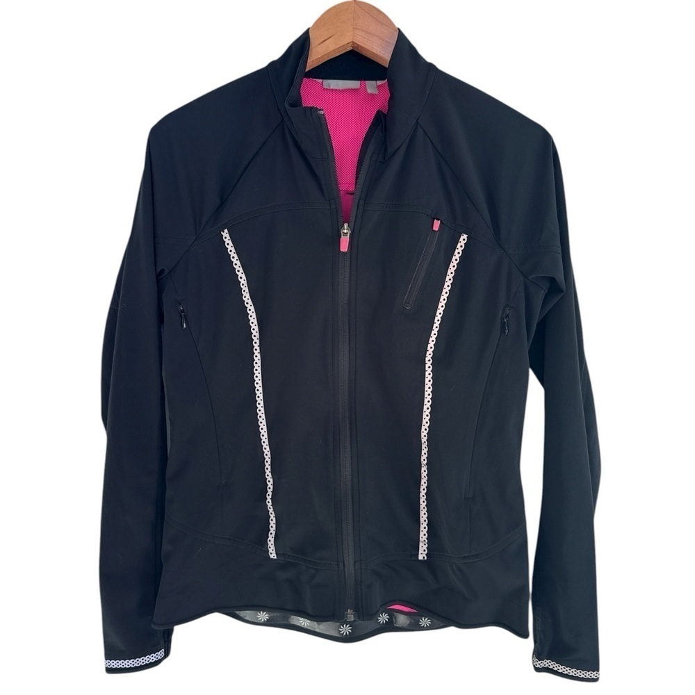 Athleta Queen Of The Mountain Running Jacket Black Reflective Zip Lightweight